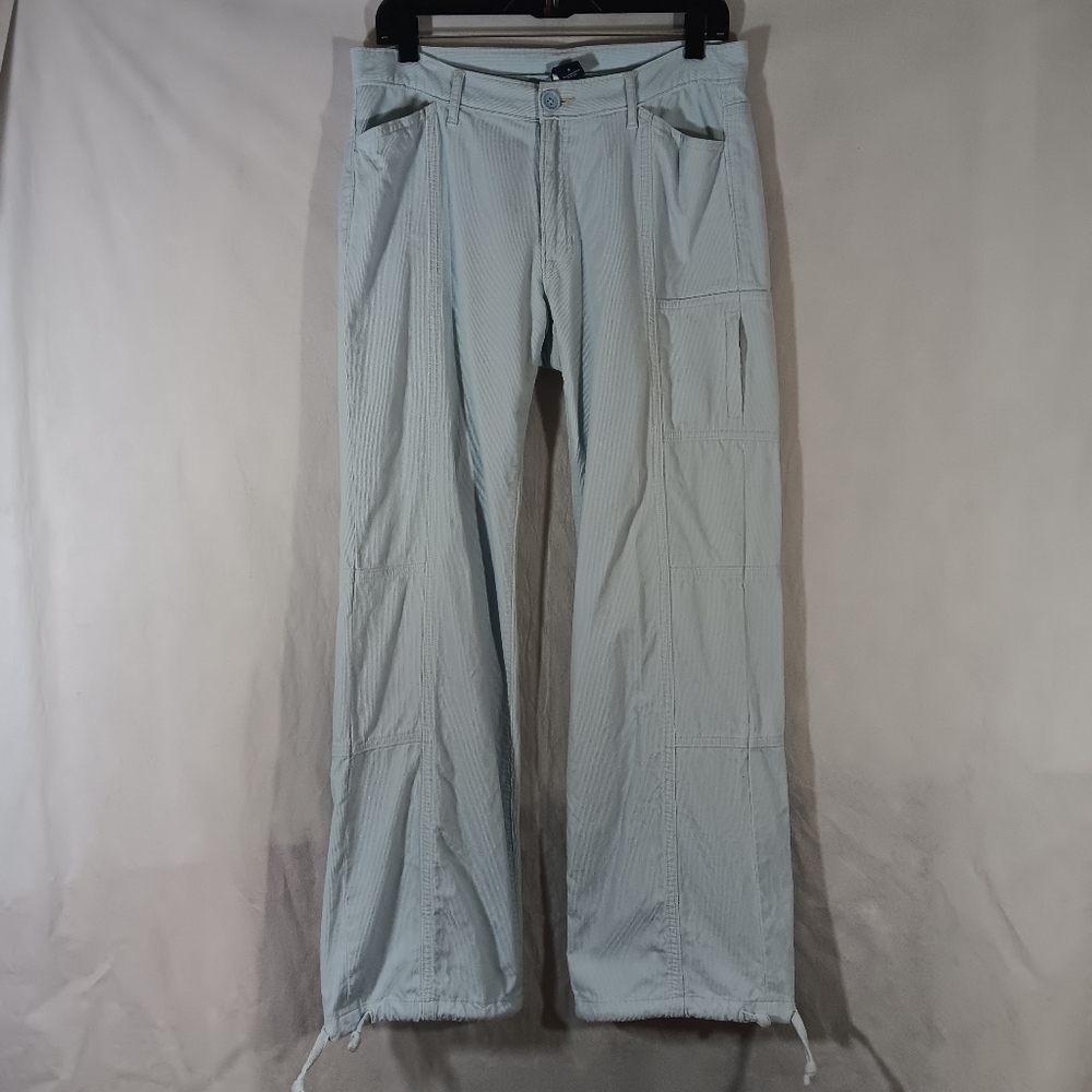 Gap Womens 8 Corduroy Cargo Pants Baby Blue Convertible Drawstring Hem